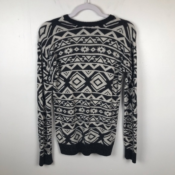 Forever 21 Sweater Aztec Angora Rabbit Hair Blend Women Size Medium - Picture 5 of 5